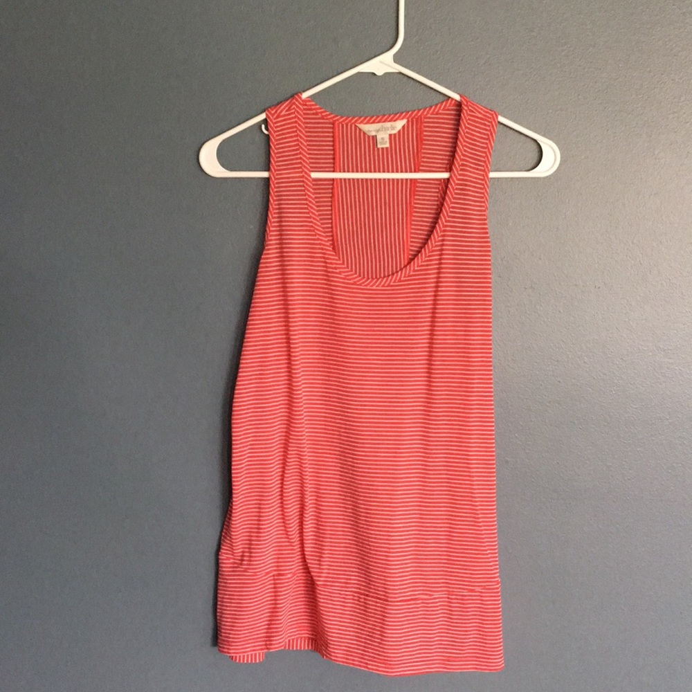 Orange/white striped shirt